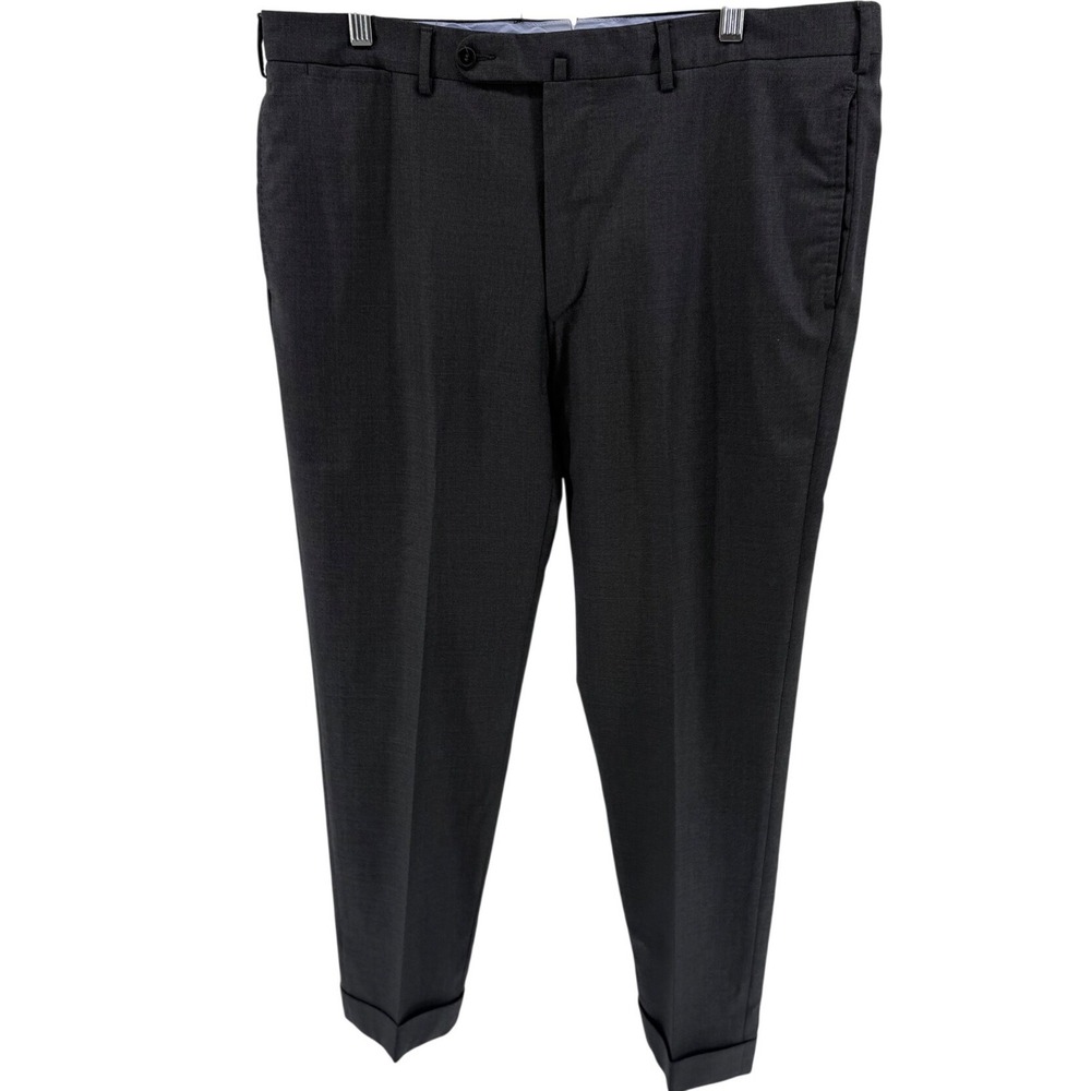 Sid Mashburn Mens Charcoal Grey 100% Wool Sharkskin Dress Pants Cuffed Size 38